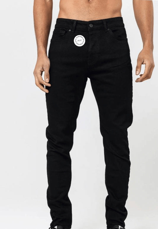 ||FŌTWA|| Custom Bandough Black jeans “ rubber branded logo